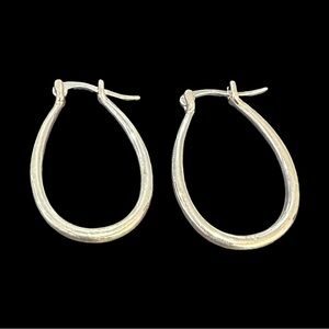 Hoop Earrings Silver Tone Simple Timeless Style